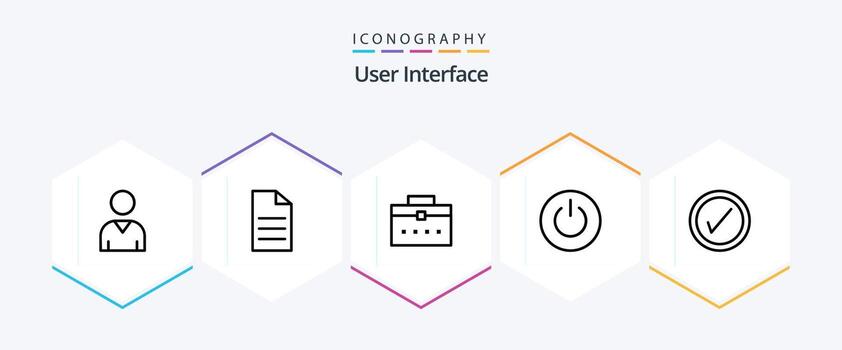 usuario interfaz 25 línea icono paquete incluso interfaz. usuario. trabajador bolsa. ui en vector