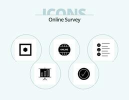 Online Survey Glyph Icon Pack 5 Icon Design. . website . online . vector