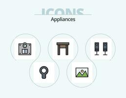 Appliances Line Filled Icon Pack 5 Icon Design. furniture. wardrobe. handkerchief. home appliances. furniture vector