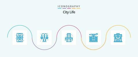 City Life Blue 5 Icon Pack Including . life. life. city. life vector