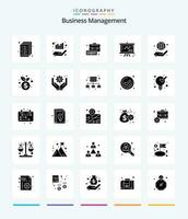 Creative Business Management 25 Glyph Solid Black icon pack  Such As globe. management. business. company. business vector