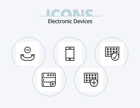 Devices Line Icon Pack 5 Icon Design. . database. hang up. data. hardware vector