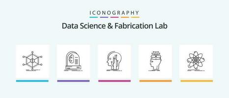 Data Science And Fabrication Lab Line 5 Icon Pack Including stackd. arrange. engineer. reporting. datum. Creative Icons Design vector