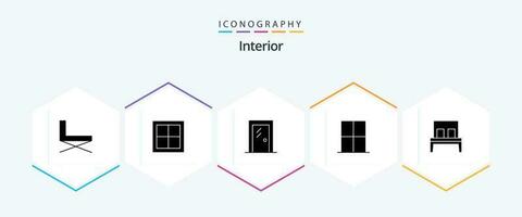 Interior 25 Glyph icon pack including interior. furniture. interior. room. house vector