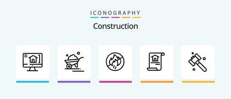 Construction Line 5 Icon Pack Including construction. building. house. construction. stair. Creative Icons Design vector