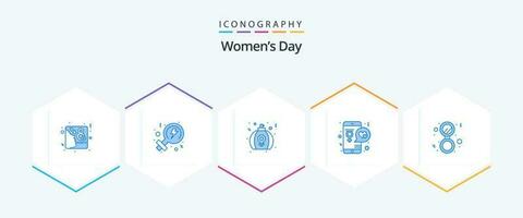 Womens Day 25 Blue icon pack including . lover. gift. love. app vector