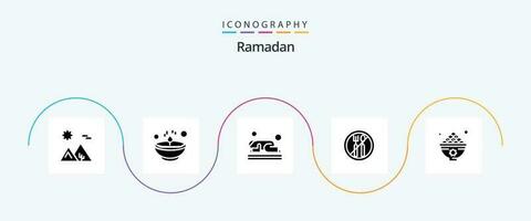 Ramadan Glyph 5 Icon Pack Including ramadan. namaz . diwali . muslim . vector