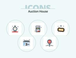 Auction Flat Icon Pack 5 Icon Design. calculator. app. label. add. retro vector