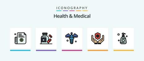 Health And Medical Line Filled 5 Icon Pack Including . medicine. register. form. Creative Icons Design vector