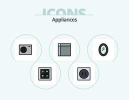 Appliances Line Filled Icon Pack 5 Icon Design. house. home. house. appliances. home appliances vector