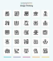 Creative Design Thinking 25 OutLine icon pack  Such As pantone. card. pen. pen. paper vector