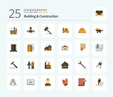 Building And Construction 25 Flat Color icon pack including legal. hammer. construction. gavel. auction vector