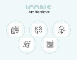 User Experience Line Icon Pack 5 Icon Design. group. data. gear. cleaning. clean vector