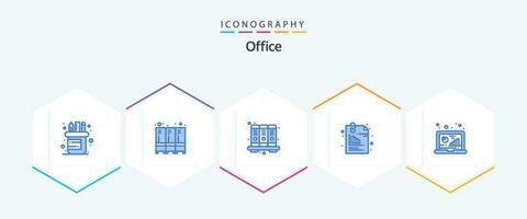 Office 25 Blue icon pack including analytic. pin. business. office. document vector