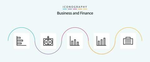 Finanzas línea 5 5 icono paquete incluso . finanzas. finanzas. caso. gráfico vector