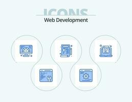 Web Development Blue Icon Pack 5 Icon Design. html coding. coding. web. drawing. design vector