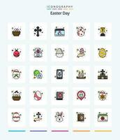 Creative Easter 25 Line FIlled icon pack  Such As goblet. celebration. calendar. egg. decoration vector