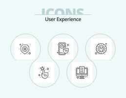 User Experience Line Icon Pack 5 Icon Design. attract. rotate. data. people. wireframe vector