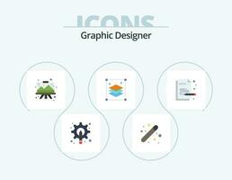 Graphic Designer Flat Icon Pack 5 Icon Design. layers. copy layers. graphic. painting. easel vector