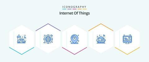 Internet Of Things 25 Blue icon pack including cloud. wifi. internet. switch. home vector