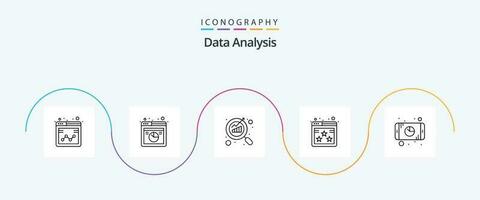 Data Analysis Line 5 Icon Pack Including analytics. web. online data. rating. seo vector
