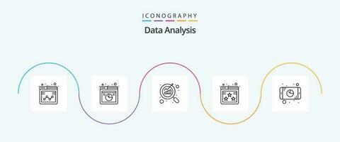 datos análisis línea 5 5 icono paquete incluso analítica. web. en línea datos. clasificación. seo vector