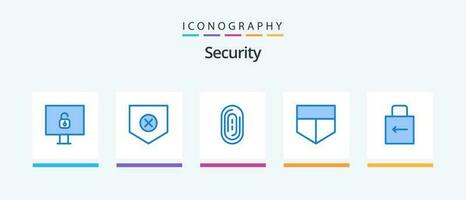 Security Blue 5 Icon Pack Including . security. fingerprint. lock pad. arrow. Creative Icons Design vector