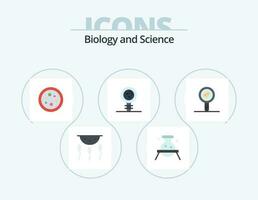 Biology Flat Icon Pack 5 Icon Design. chromosome. biology. dangerous. laboratory. equipment vector