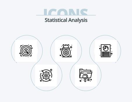 Statistical Analysis Line Icon Pack 5 Icon Design. diagram. analysis. global network. statistic. graph vector
