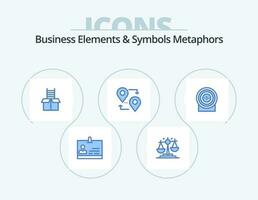 Business Elements And Symbols Metaphors Blue Icon Pack 5 Icon Design. money. travel. box. pointer. location vector