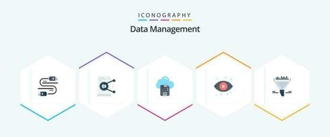 Data Management 25 Flat icon pack including filter. storage. server. server. server vector