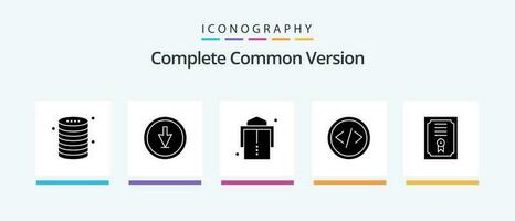 Complete Common Version Glyph 5 Icon Pack Including web. development. navigation. coding. girdle. Creative Icons Design vector