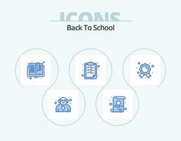 Back To School Blue Icon Pack 5 Icon Design. champion. achievement. education. education. clipboard vector