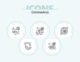 Coronavirus Line Icon Pack 5 Icon Design. health care. man. virus. healthcare. time vector