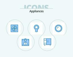 Appliances Blue Icon Pack 5 Icon Design. dish. appliances. extractor. air vector