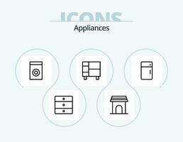 Appliances Line Icon Pack 5 Icon Design. house. home. kitchen. appliances. home vector