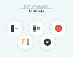 Multimedia Flat Icon Pack 5 Icon Design. . pause. data. multimedia. row vector