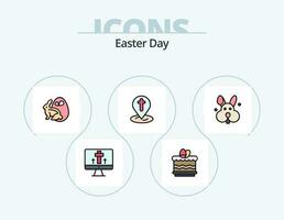 Easter Line Filled Icon Pack 5 Icon Design. easter. egg. egg. easter. christian vector