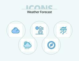 Weather Blue Icon Pack 5 Icon Design. . . overcast. rain. umbrella vector