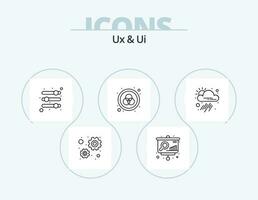 ux y ui línea icono paquete 5 5 icono diseño. menú. lista. calidad. fotografía. foto vector