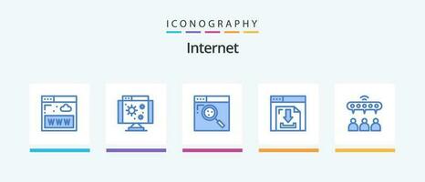 Internet Blue 5 Icon Pack Including network. multimedia. browser. internet. arrows. Creative Icons Design vector