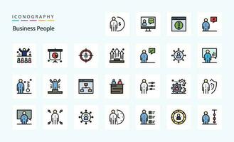 25 Business People Line Filled Style icon pack vector