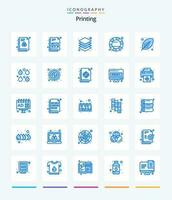 creativo impresión 25 azul icono paquete tal como hoja. ecológico capas. color rueda. creativo vector