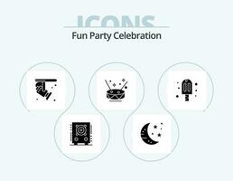 Party Glyph Icon Pack 5 Icon Design. cream. party. bright. music. drum vector