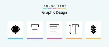 Design Glyph 5 Icon Pack Including . text. square. design. Creative Icons Design vector