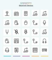 Creative Devices 25 OutLine icon pack  Such As gadget. computers. electronics. microphone. gadget vector