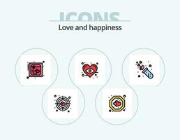 Love Line Filled Icon Pack 5 Icon Design. love bulb. bulb. strategy. romantic. love vector