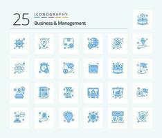 Business And Management 25 Blue Color icon pack including coin. money. box. global. dollar vector