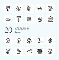 20 Spring Line icon Pack like spring running nature activity nature vector
