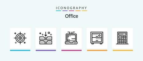 oficina línea 5 5 icono paquete incluso . página. leer. oficina. trabajando escritorio. creativo íconos diseño vector